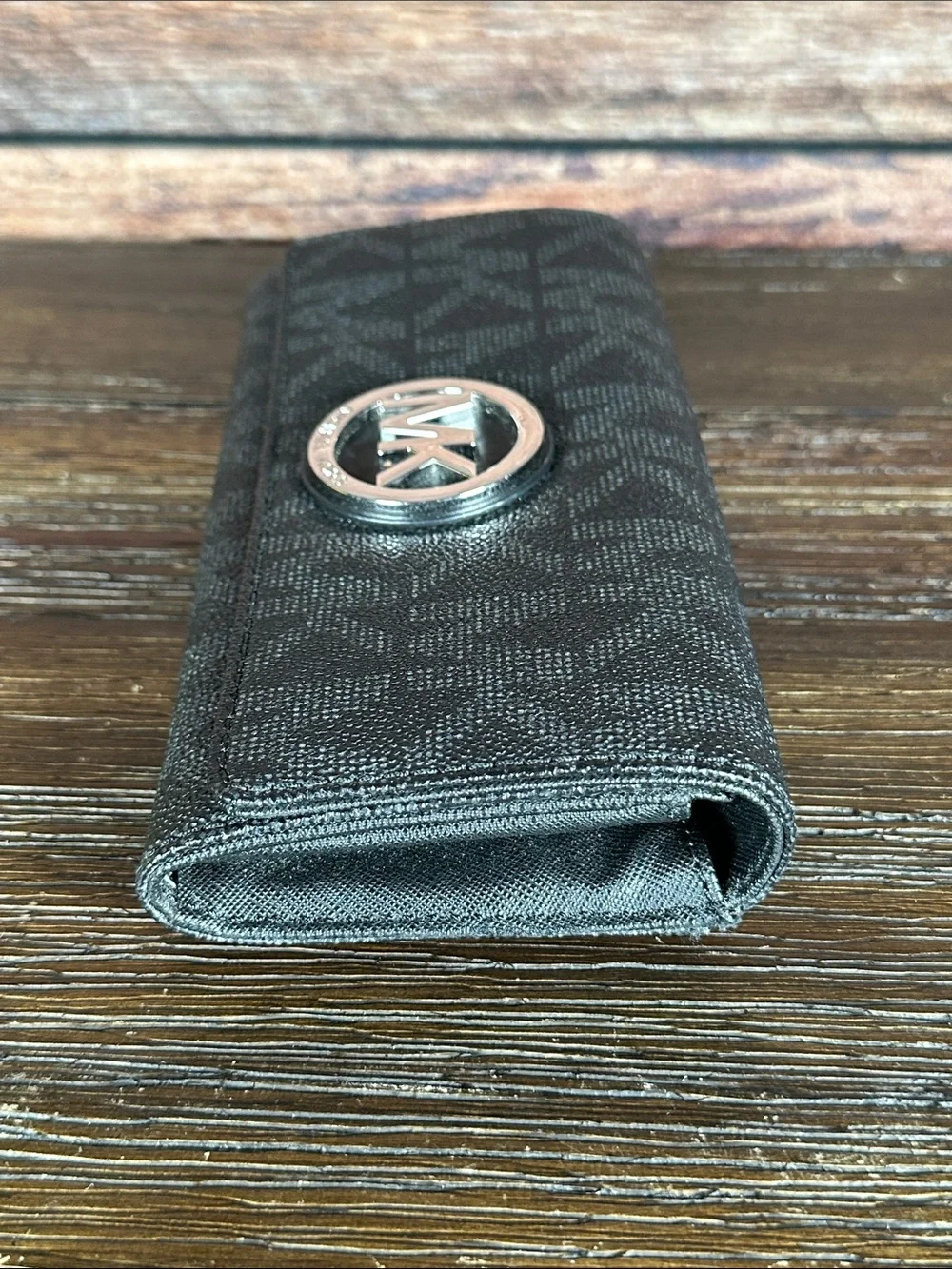 Michael Kors Black Logo Continental Wallet